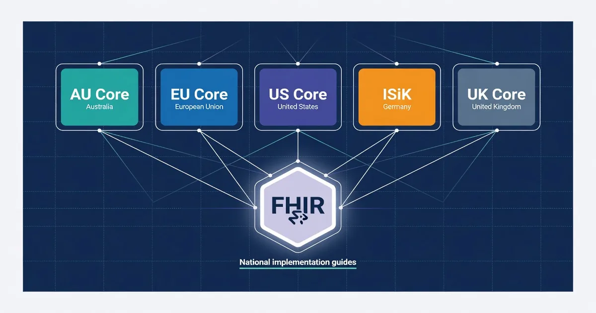 FHIR implementation guides by country: EU member states, AU, US, UK
