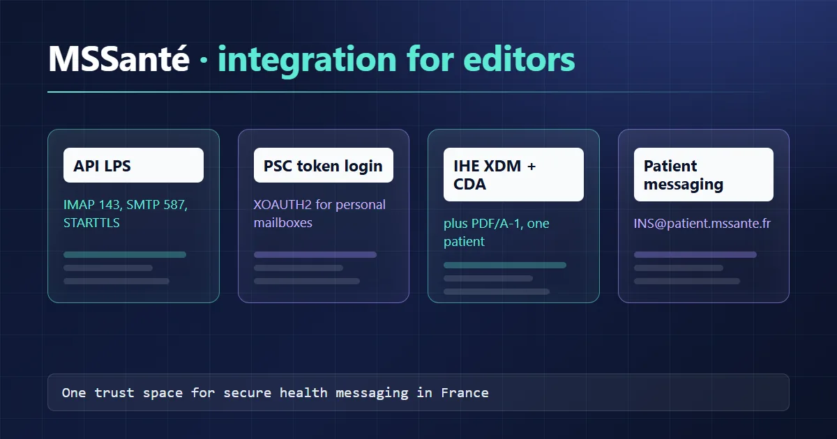 MSSanté secure health messaging: how software editors integrate it